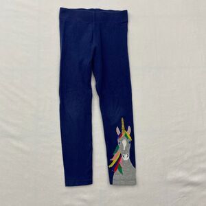 Mini Boden Leggings Girls 4-5 Blue Unicorn Applique Casual Play School Stretch